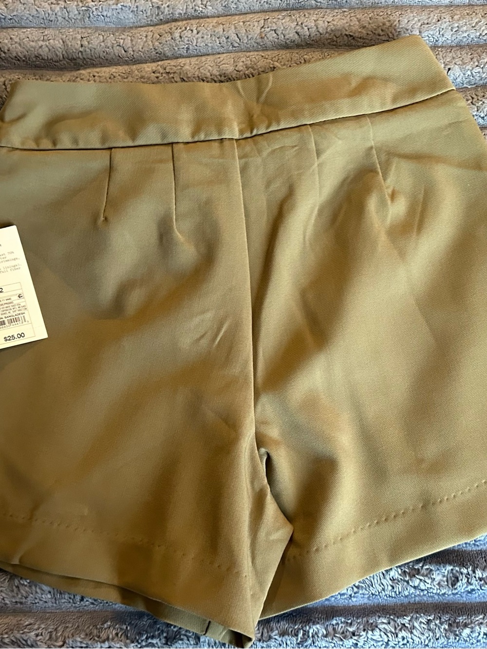 Elle Olive High-Waist Tailored Shorts